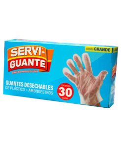 Guantes desechables de plástico grande Servi Guante