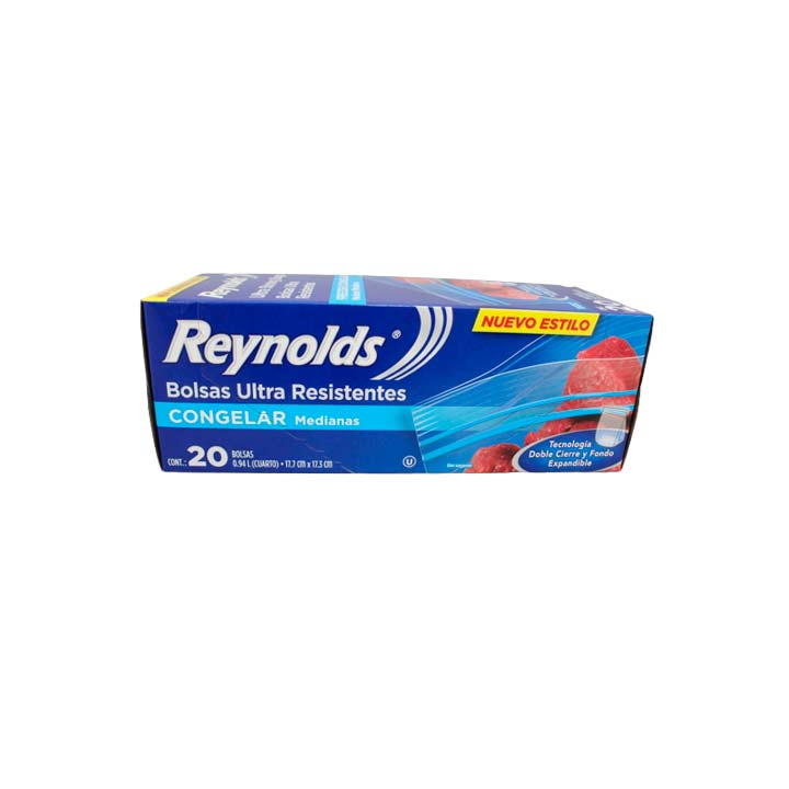 Reynolds Bolsas Grandes con Cierre para Congelar, 90 Bolsas (Pack de 6 x 15)