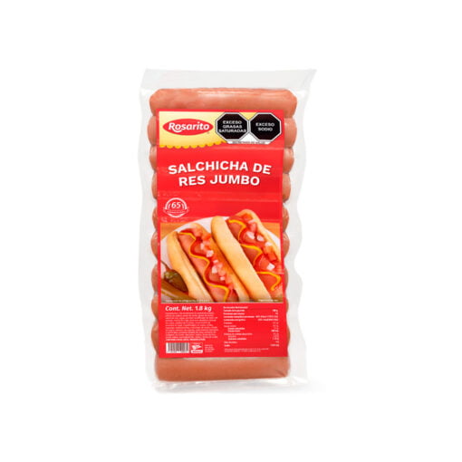 Salchicha de res jumbo para hot dog Rosarito