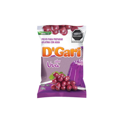 Polvo para preparar gelatina sabor uva