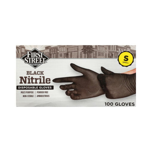 Guantes chicos de nitrilo color negro First Street