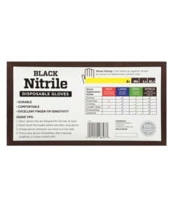 Alternative view of Guantes chicos de nitrilo color negro First Street