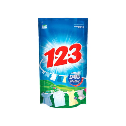 Detergente líquido fresca blancura 123