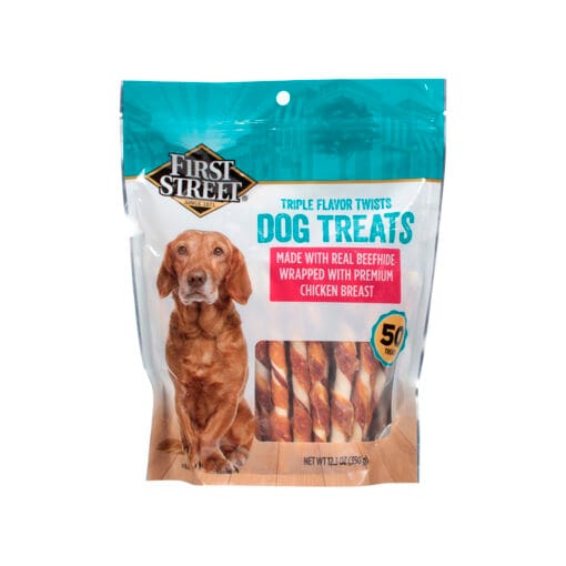 Premios para perro giros de triple sabor First Street
