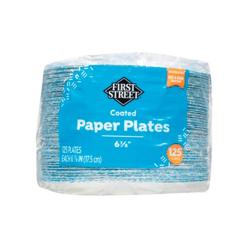 Platos de papel con diseño First Street