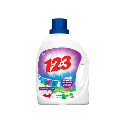 Detergente líquido para ropa con suavizante jazmín 123