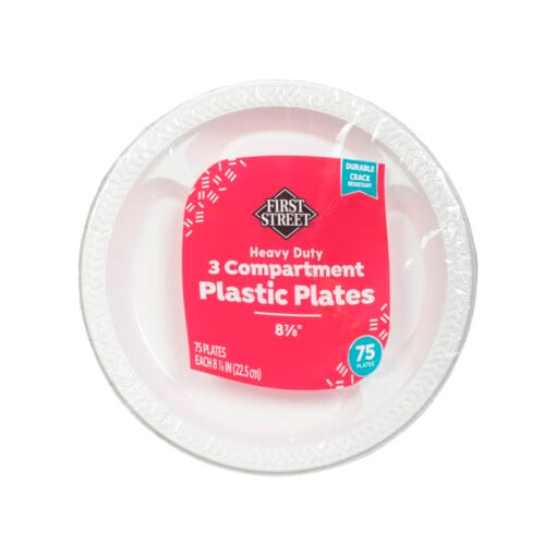 Platos de plástico con división 8 7/8" First Street