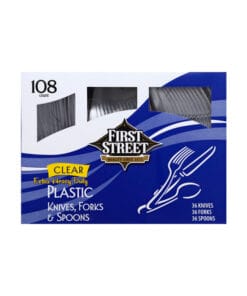 Cubiertos de plástico cristal HD First Street
