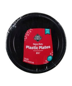 Plato de plástico negro 8 7/8" First Street