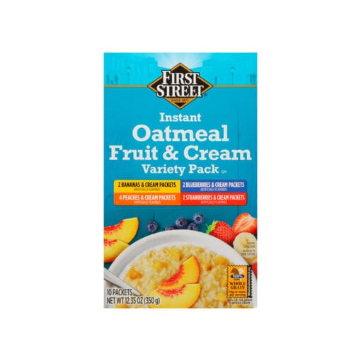 Pack variedad de crema y frutas de avena instantánea First Street