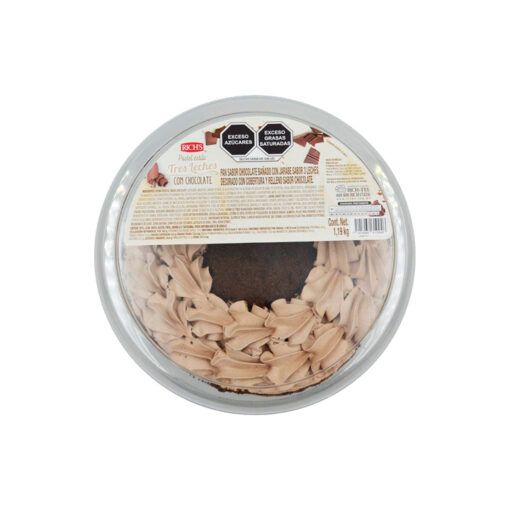 Pastel semiterminado de tres leches con chocolate Rich's