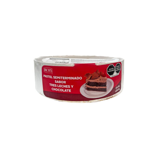 Pastel semiterminado sabor tres leches y chocolate Rich's