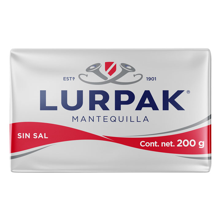 MANTEQUILLA SIN SAL BARRA LURPAK 200 GR