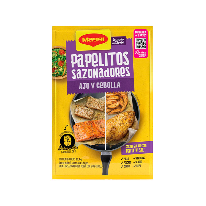 Papelitos sazonadores ajo y cebolla Maggi 23.4 gr