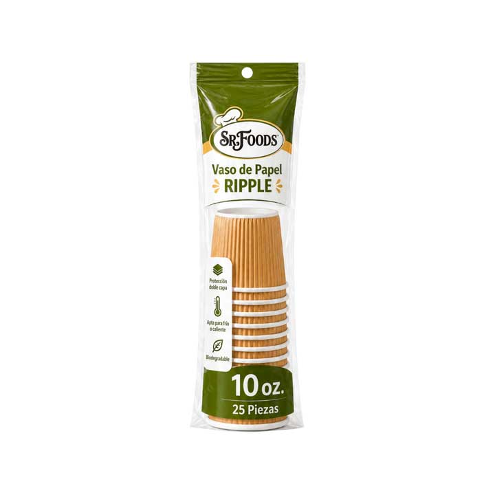 Vaso Ripple Wall 10oz 25pzas Sr Foods