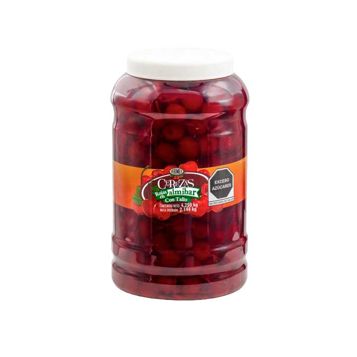Cerezas Rojas en Almibar con Tallo Vermex 4.15 Kg