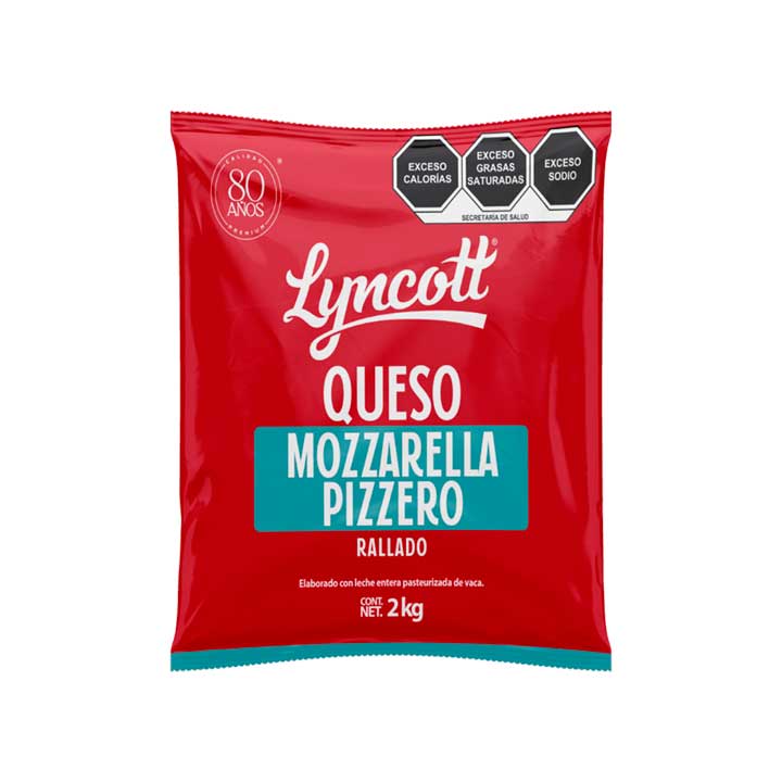 Queso Mozarrella Pizzero Rallado Lyncott 2 Kg