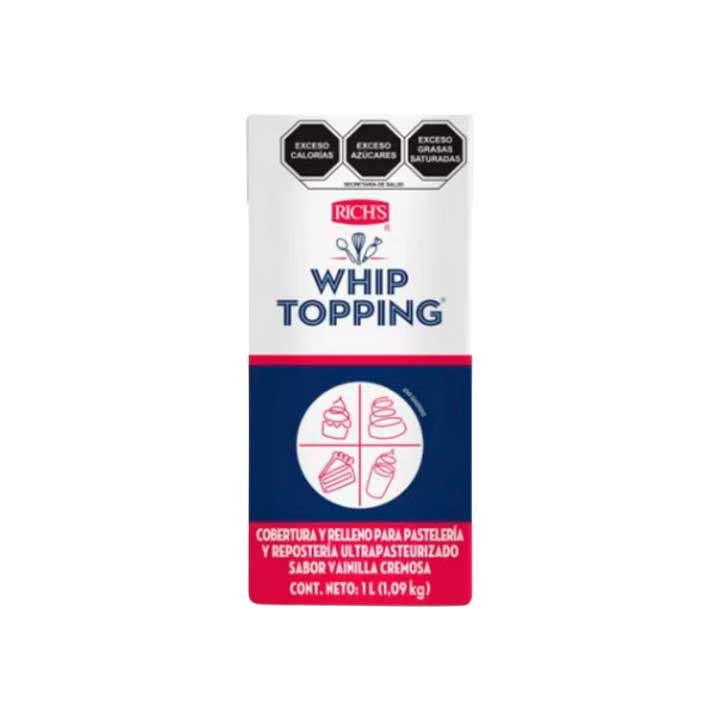 Crema para Batir Whip Topping Uht Rich 1.09 Kg