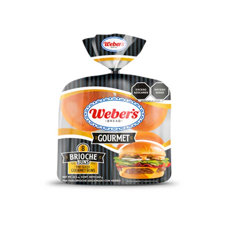 Pan p/Hamburguesa Brioche Gourmet Webers 8 Pzs