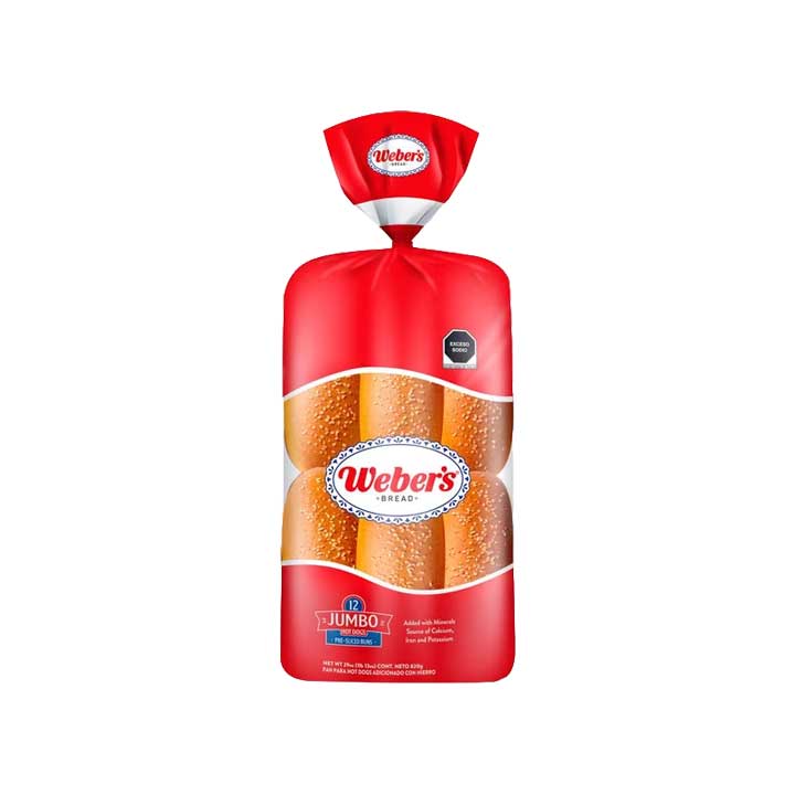 Pan p/Hot Dog Jumbo Webers 12 Pza