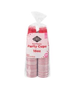 Vasos Plástico Rojo 18oz First Street 200pz