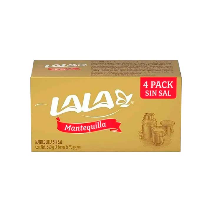 Mantequilla Regular sin Sal 4 Pack Lala