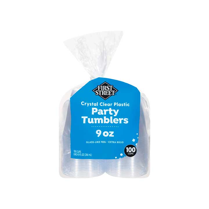 Vasos Transparente Plástico 9oz First Street 100pzas